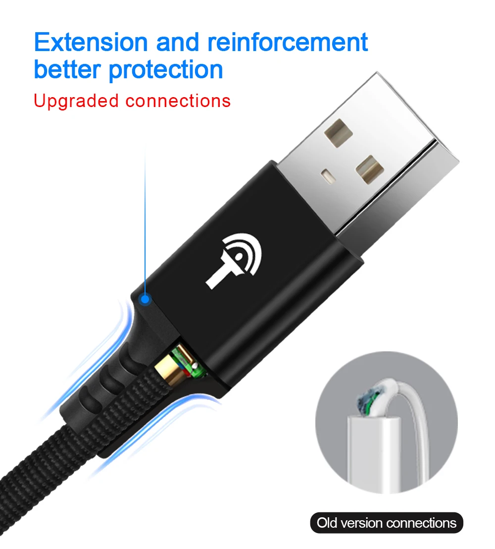 Кабель Micro USB Rocketek type C USB-C для быстрой зарядки мобильного телефона type-C для samsung Galaxy S9 S8 Plus xiaomi redmi note 5 7
