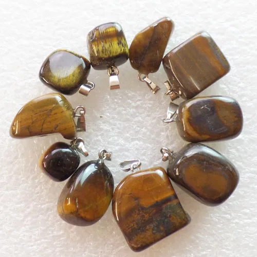 10 шт камень тигровый глаз кулоны (отправлено случайным образом) (Минимальный