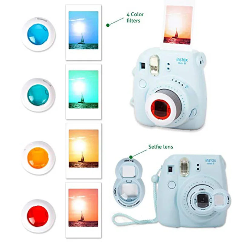 Набор аксессуаров 9 в 1 для камеры Fujifilm Instax Mini 8/9 чехол из искусственной кожи с