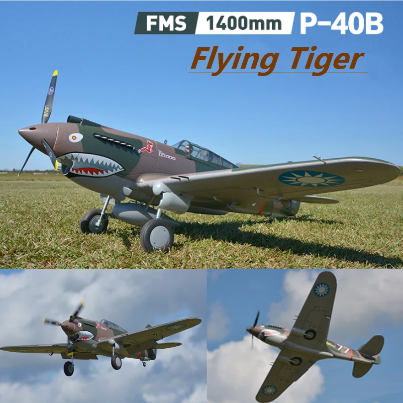 

FMS 1400mm 1.4M (55.1") P40 P-40B Warhawk Flying Tiger 6CH with Flaps Retracts LED PNP RC Airplane Warbird Model Plane Aircraft