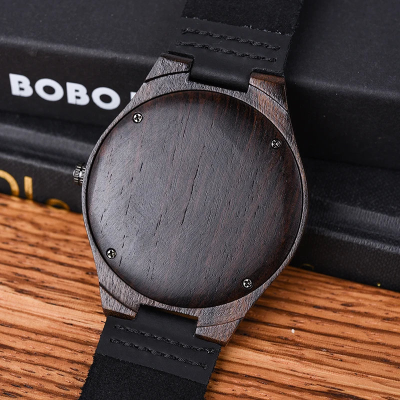 Мужские часы BOBO BIRD деревянные мужские кварцевые наручные регулируемые в подарок