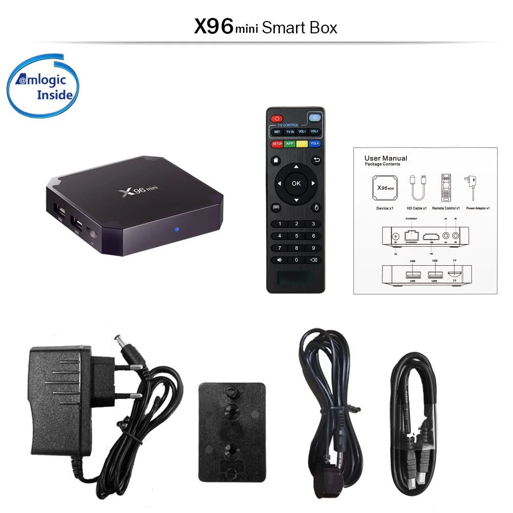 X96 mini 2 ГБ 16 Android 7 1 tv BOX Amlogic S905W четырехъядерный 4 ГГц WiFi медиаплеер 8 X96mini