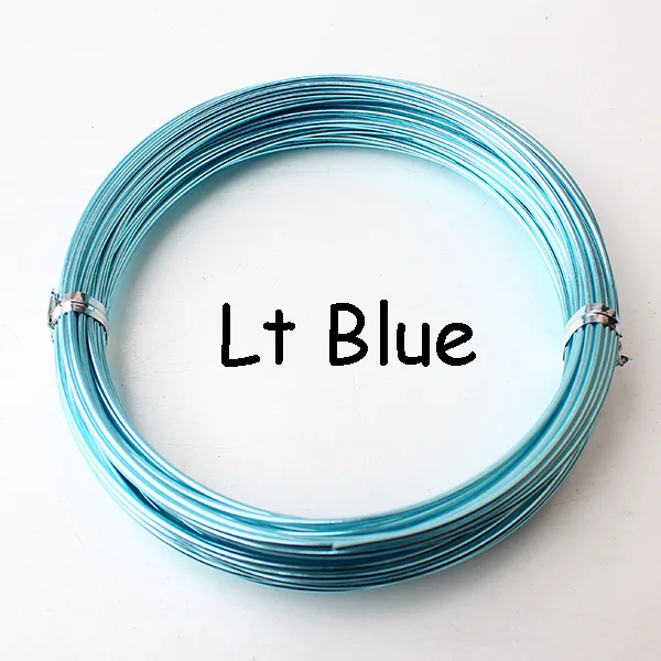 light blue 1,5 мм Толстая анодированная алюминиевая проволока 10 м 11 ярдов 33 фута Золотая Серебряная оберточная проволока для изготовления ювелирных изделий ремесло бонсай - Цвет: light blue