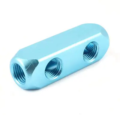 

Алюминиевый быстроразъемный воздушный коллектор с 2 выходами Teal Blue