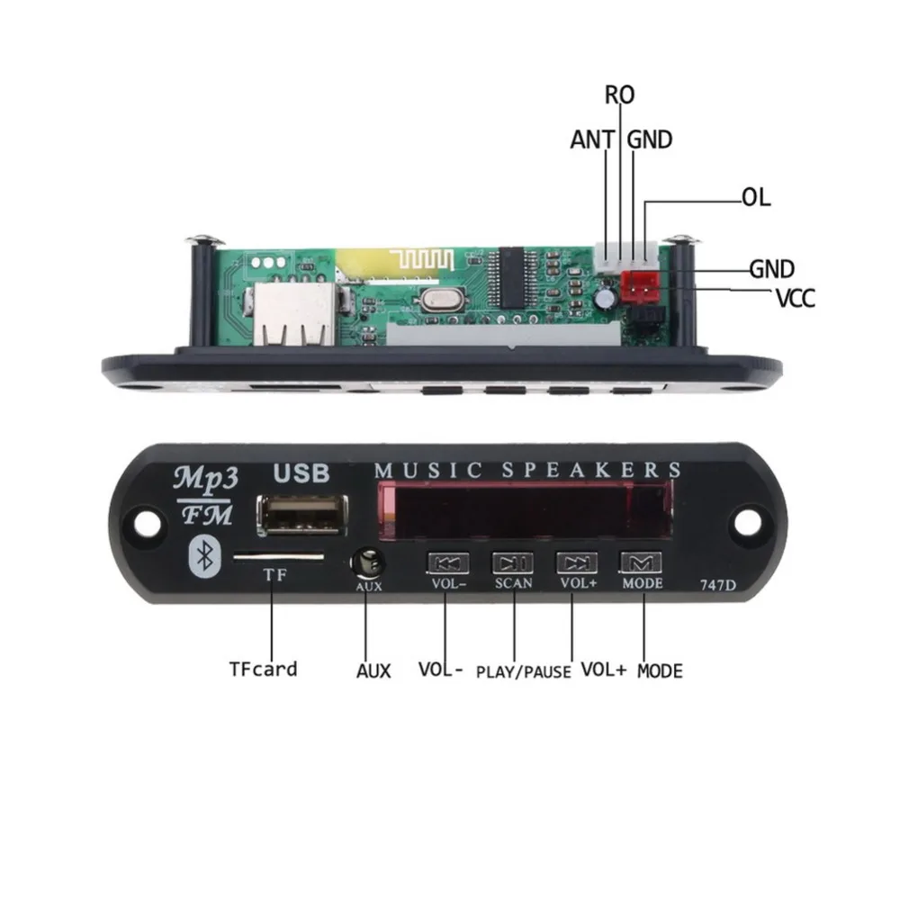 MP3 плеер декодер плата FM радио TF USB AUX модуль Bluetooth 3 5 мм приемник автомобильный