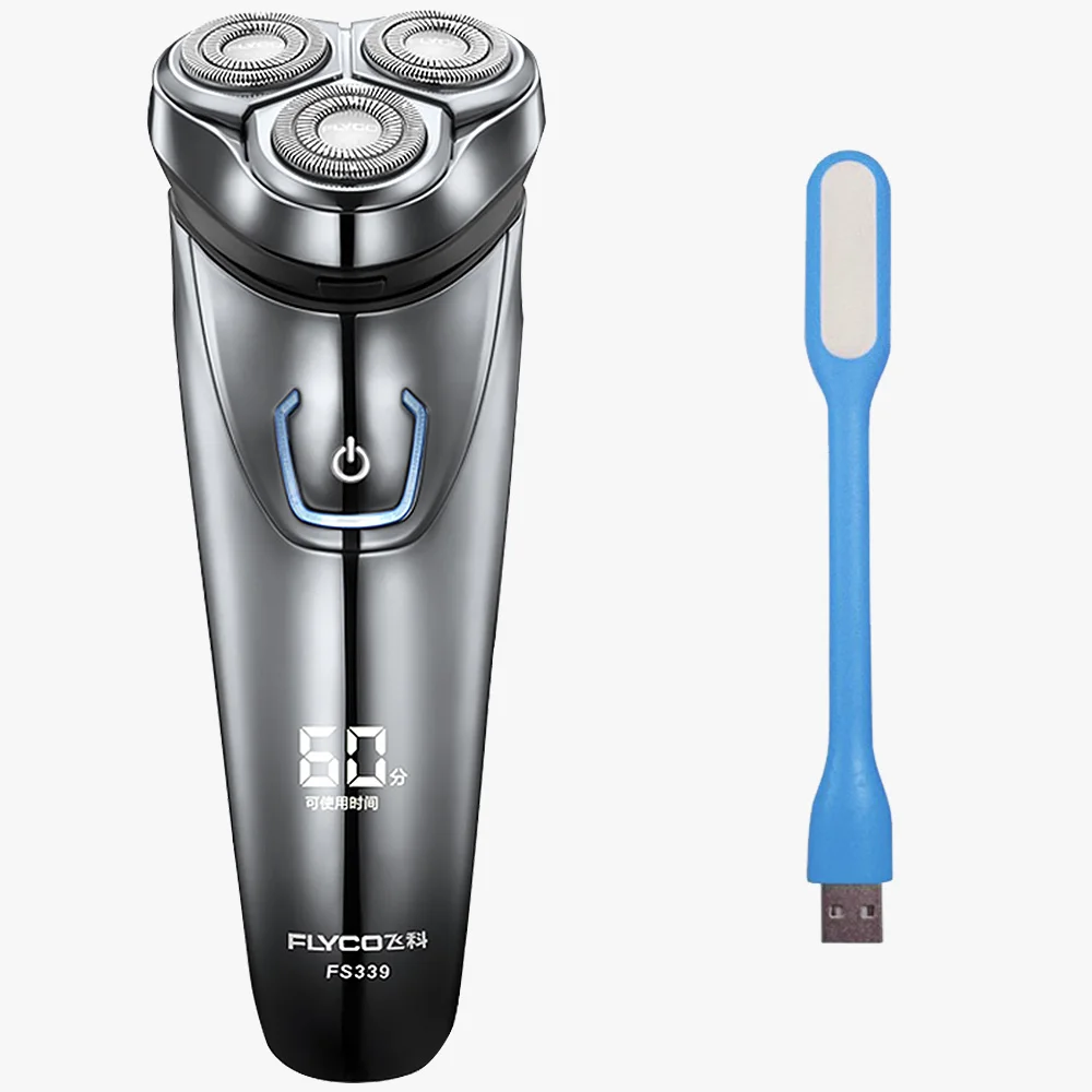 Flyco USB лампа IPX7 Водонепроницаемая 1 часовая зарядка Вращающаяся бритва для мужчин