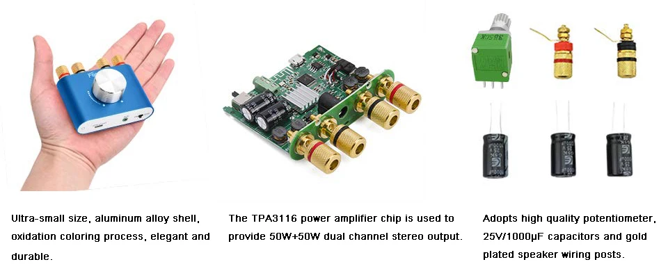 AIYIMA TPA3116 мини-усилитель Bluetooth усилители мощности HiFi мини цифровой предусилитель Аудио Стерео усилители домашний кинотеатр звуковой усилитель