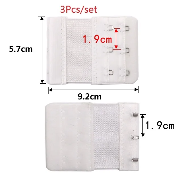 3pcs 4 шт., сексуальный, 3 ряда, 2 крючка, удлинитель для бюстгальтера, для женщин, нейлоновая застежка, удлинение, эластичный на ремешке, мягкий бюстгальтер, расширители, аксессуары для бюстгальтера - Цвет: 3pcs