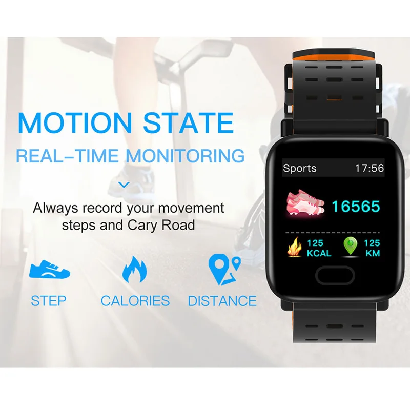 2018 умный Браслет крови Давление измерения Цвет Экран Фитнес трекер часы