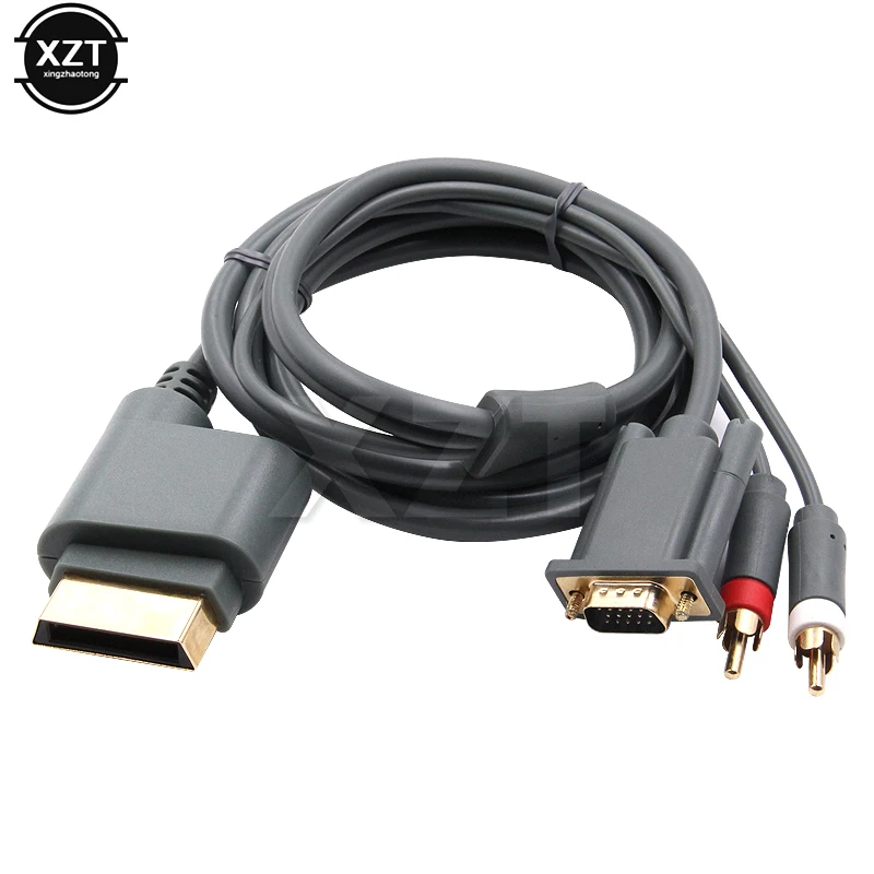 Nnewest Arrival HD VGA + 2 RCA кабель тонкий Видео Аудио AV ПК монитор соединитель Адаптер для