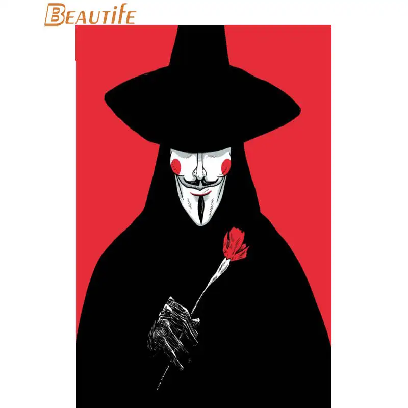 Пользовательские V for Vendetta плакат ткань Шелковый украшения дома настенный