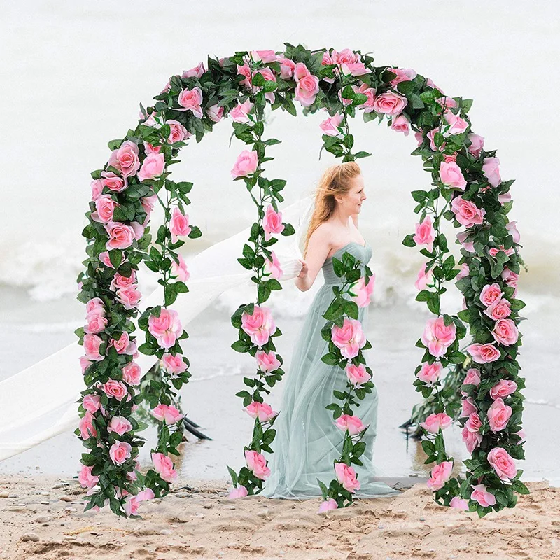 Новый искусственный цветок Роза венок из виноградных листьев 8 футов/шт