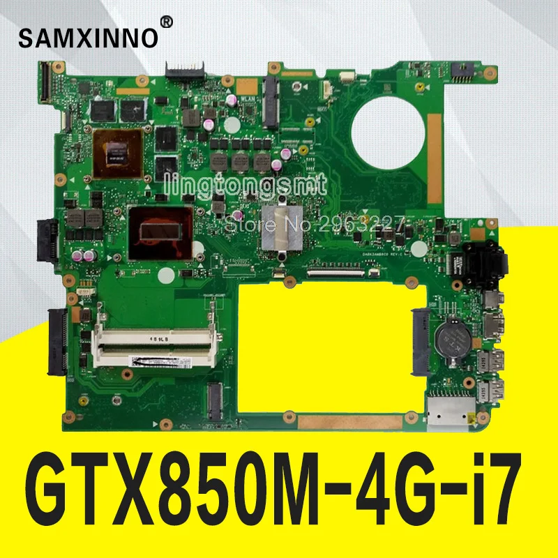 N751JK материнская плата для ноутбука ASUS N751JK N751J N751 N751JX материнская плата I7-4710HQ процессор GTX850M-4G оригинальная материнская плата Тест ОК