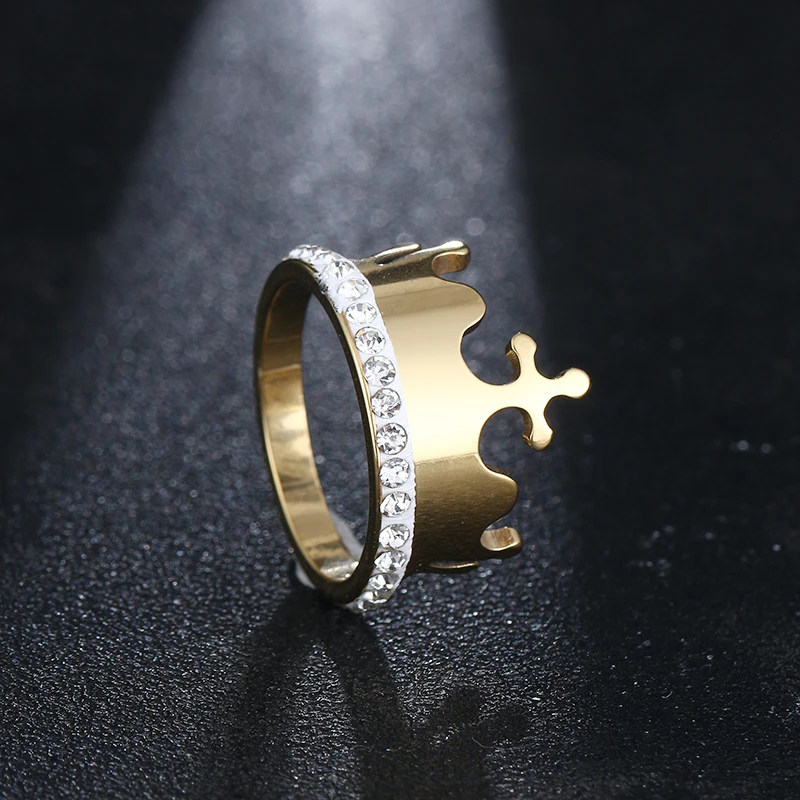 Woiwoi кольца из нержавеющей стали золотого цвета Anillo США Европейский стиль модная