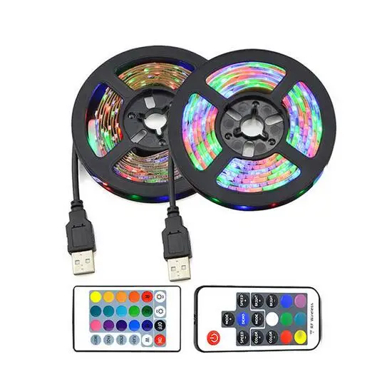 

USB LED Strip Light DC 5V 2835 SMD USB Cable Power RGB LED Light lamp Flexible Tape 1M 2M 3M 4M 5M TV Background Lighting