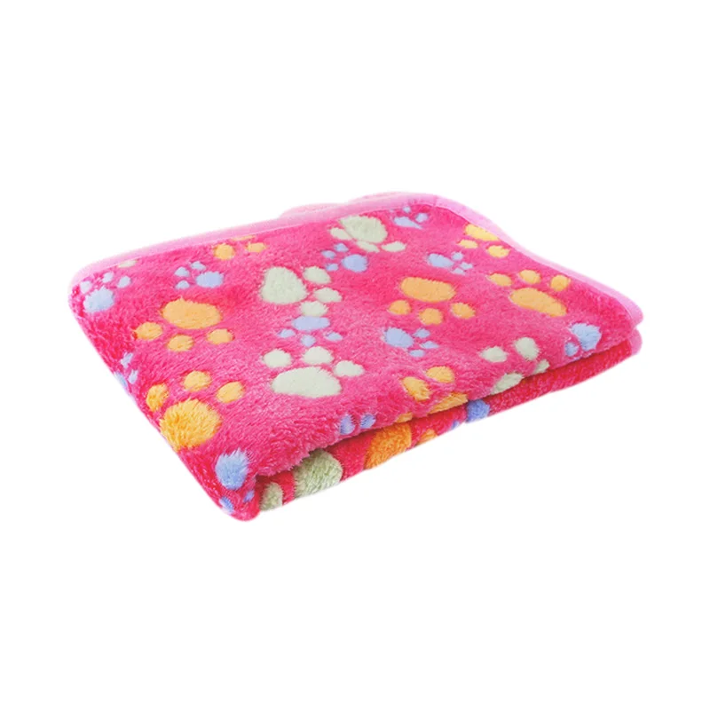 Pink XS-L, мягкое одеяло для домашних животных, зимний коврик для кровати собаки, с принтом ног, теплый спальный хомяк, кролик, кровати, Коралловое Флисовое одеяло для собаки, кровать, теплые кровати для кошек - Цвет: Pink