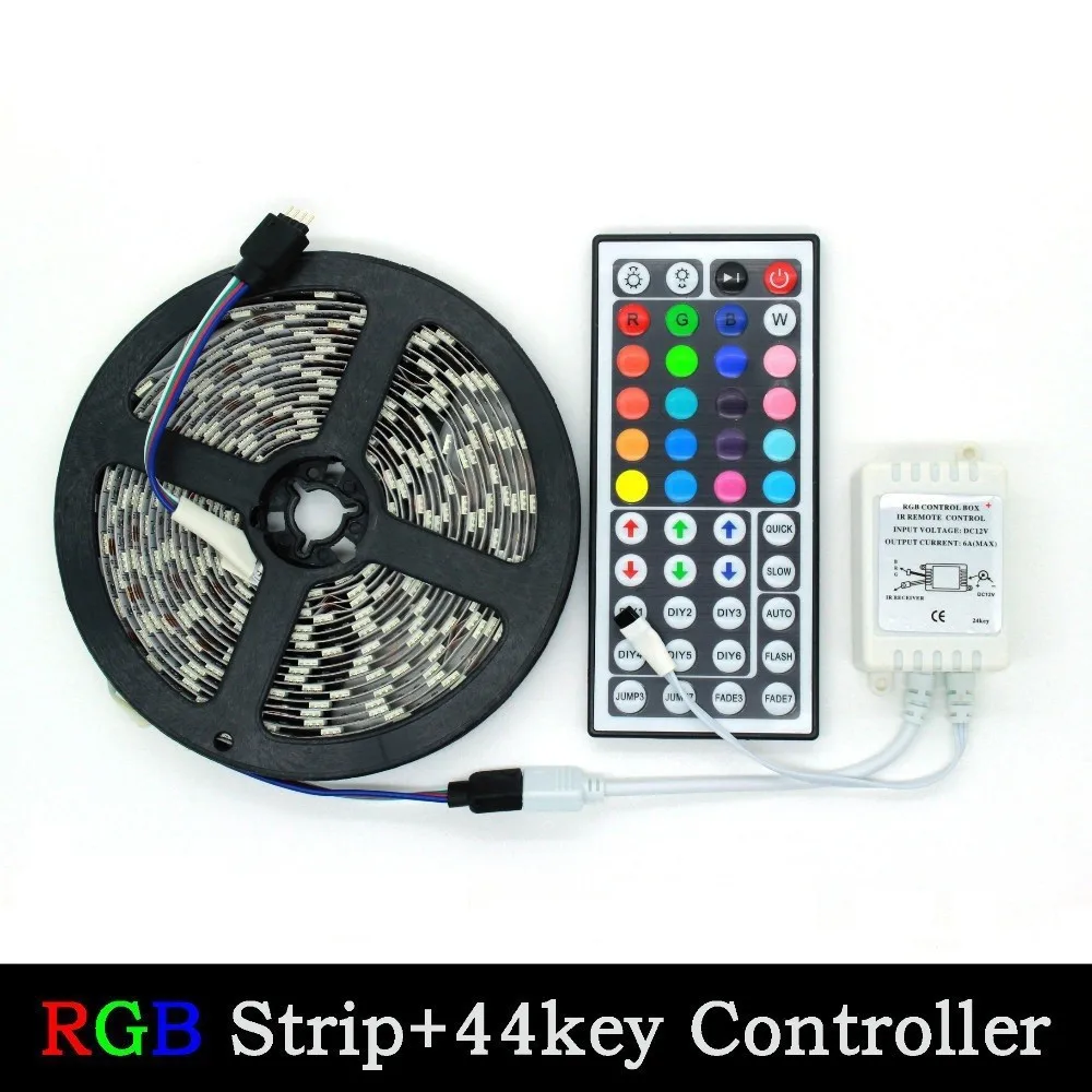 3528 Светодиодная лента 5 м/рулон 60led/M светодиодные ленты SMD DC12V fite de led бар свет 24Key ИК