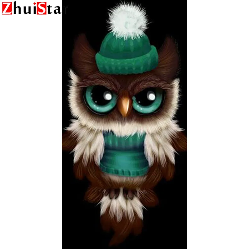 

Камни в форме ромба 5D DIY алмазная живопись животного сова вышивка стразами мозаики крестиком украшения дома ZWQ