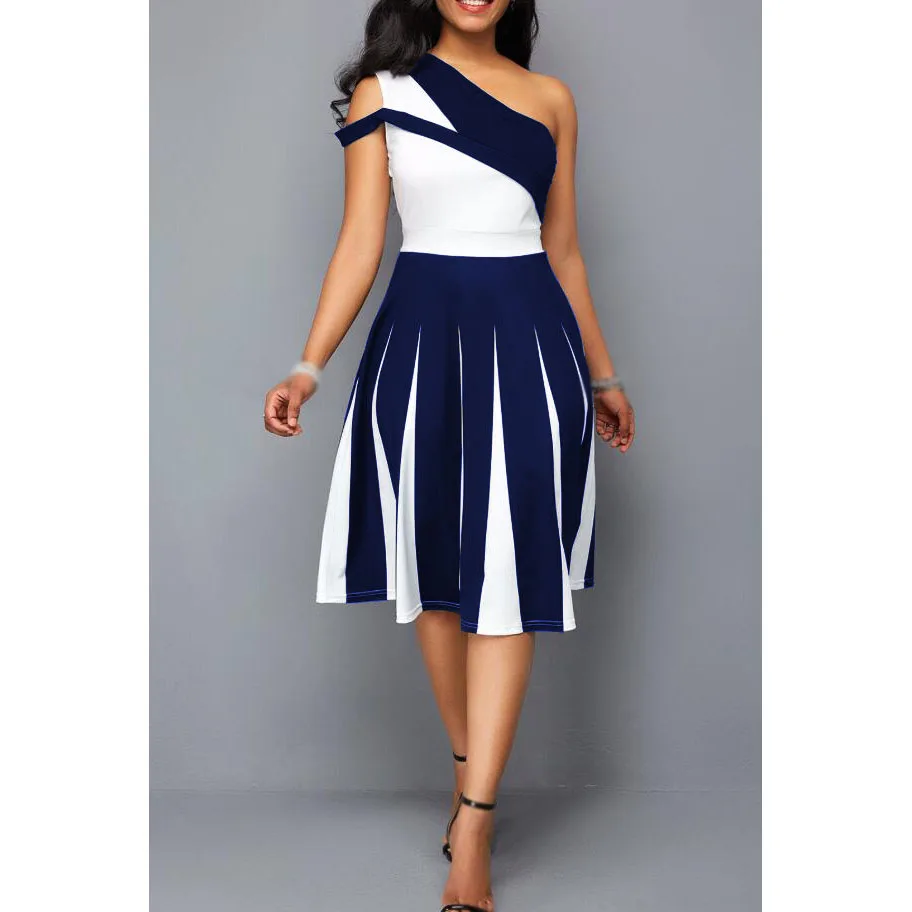 5Xl летнее элегантное женское платье большого размера на одно плечо вечерние