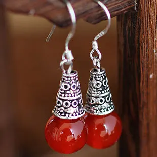 Оптовая продажа тибетские ювелирные изделия оникс бусины подвеска серьги