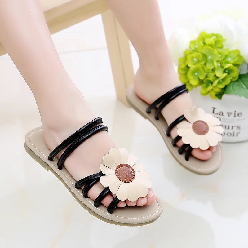 Детские шлепанцы для девочек летняя нескользящая обувь с мягкой подошвой