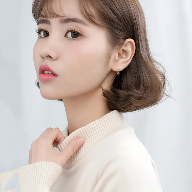 Женские минималистичные серьги кольца INZATT вечерние из серебра 925 пробы с