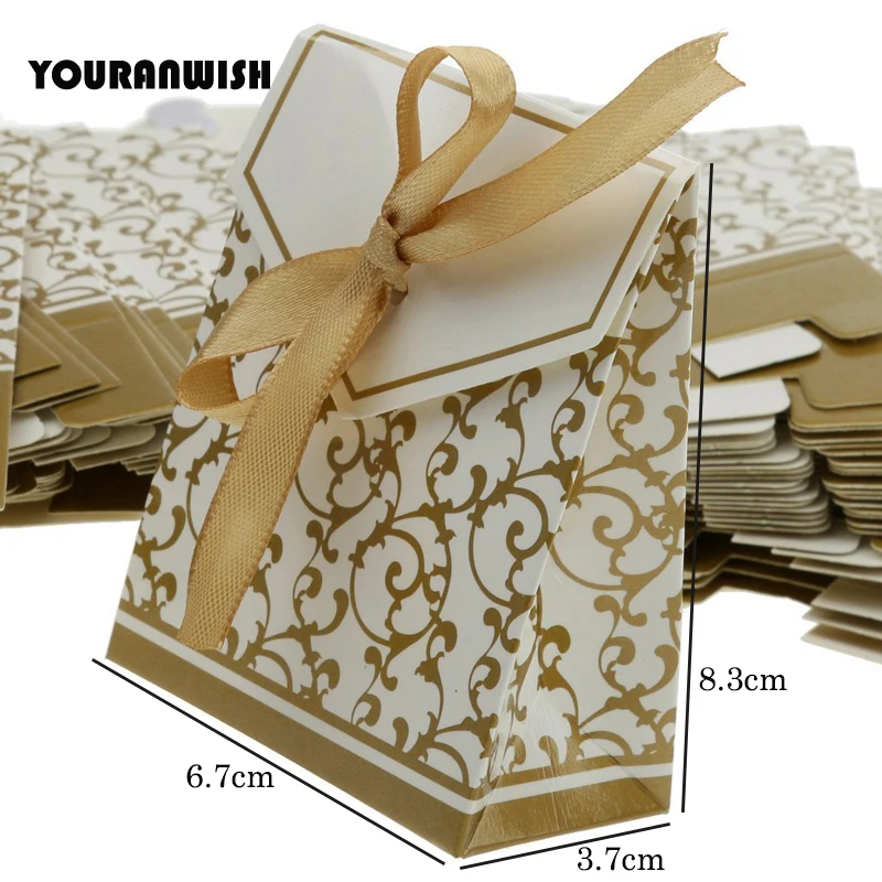 Золотой детский душ сувениры Подарочная сумка Креативные Свадебные коробки