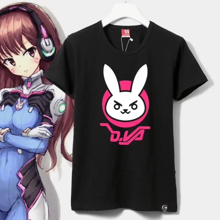 Lots Стильная летняя футболка D. va Мужская wo мужские футболки Hanzo Mccree Dva с короткими