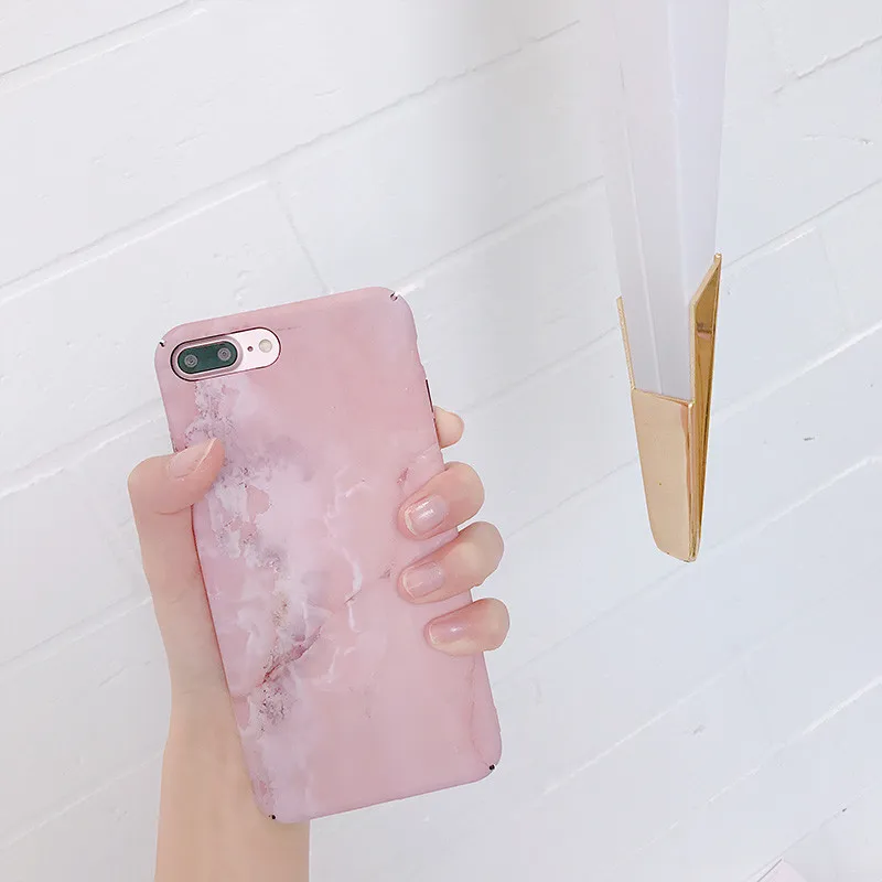 Розовые мраморные чехлы для телефонов iPhone 6 модные милые матовые жесткие apple iphone 6s