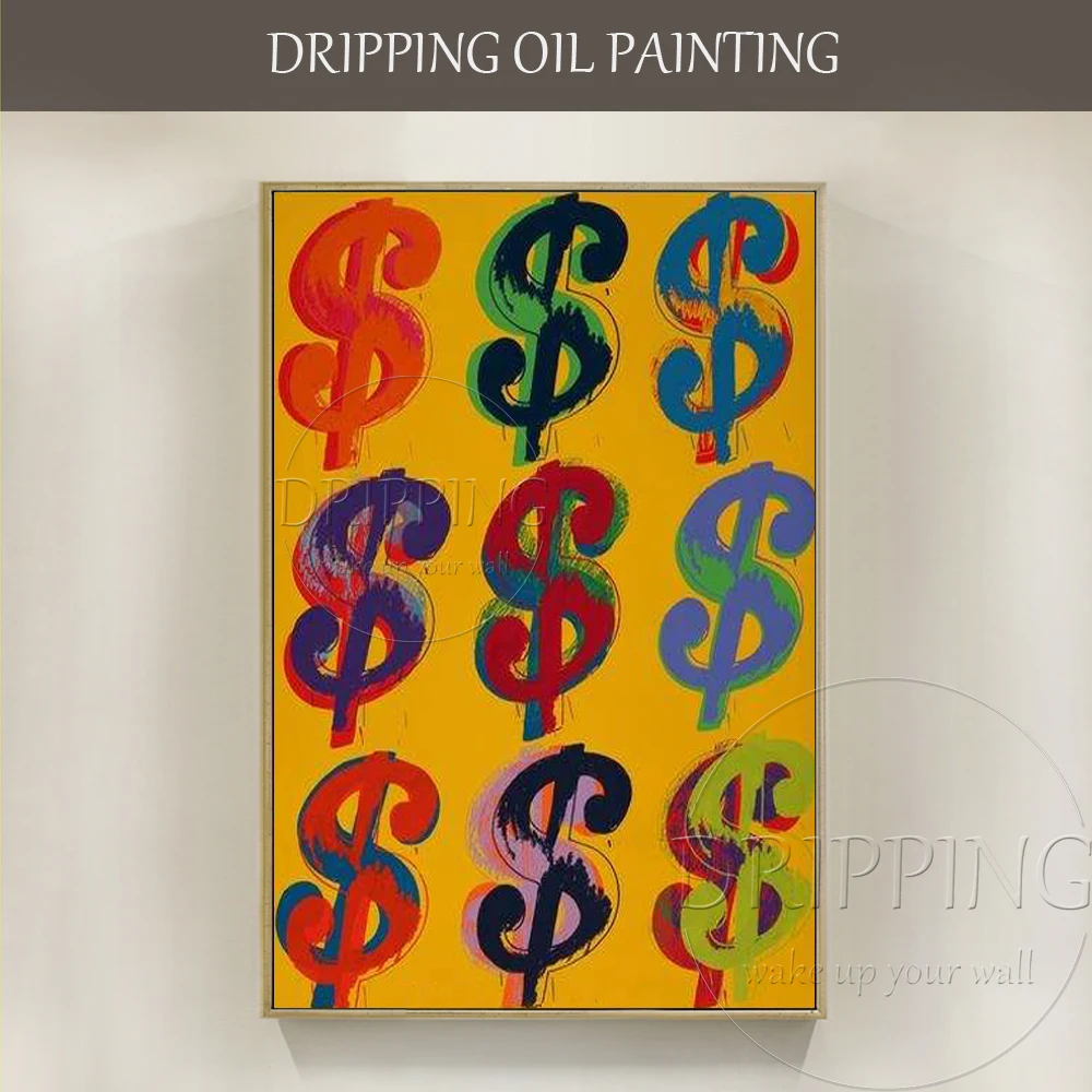 Artist Pure Hand-painted High Quality US Dollar Oil Painting on Canvas Special Wall Art Money American | Дом и сад