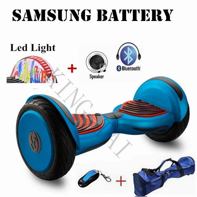 10 дюймов Ховерборд samsung батарея+ светодиодный светильник+ Bluetooth+ динамик 2 два колеса самобалансирующиеся электрические скутеры Ховерборды - Цвет: SamsungBattery