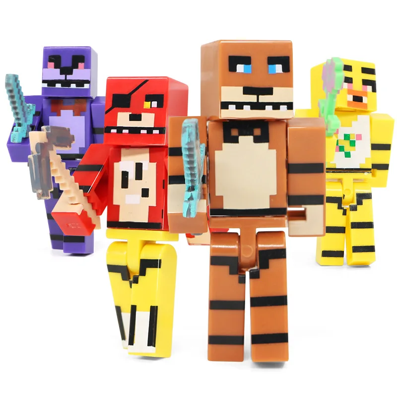 4 шт пластиковая кукла для майнкрафт игрушка из игры FNAF набор на пять ночей у