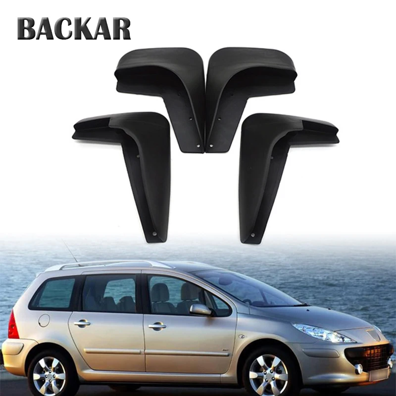 Backar автомобильные передние и задние брызговики для 2001 2011 Peugeot 307 3dr & 5dr Хэтчбек 4