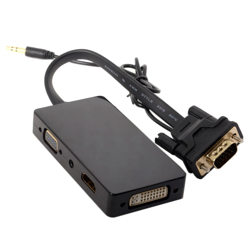 Vga к Аудио Hdmi Dvi 4 в 1 адаптер кабель многопортовый сплиттер конвертер для Hdtv Pc