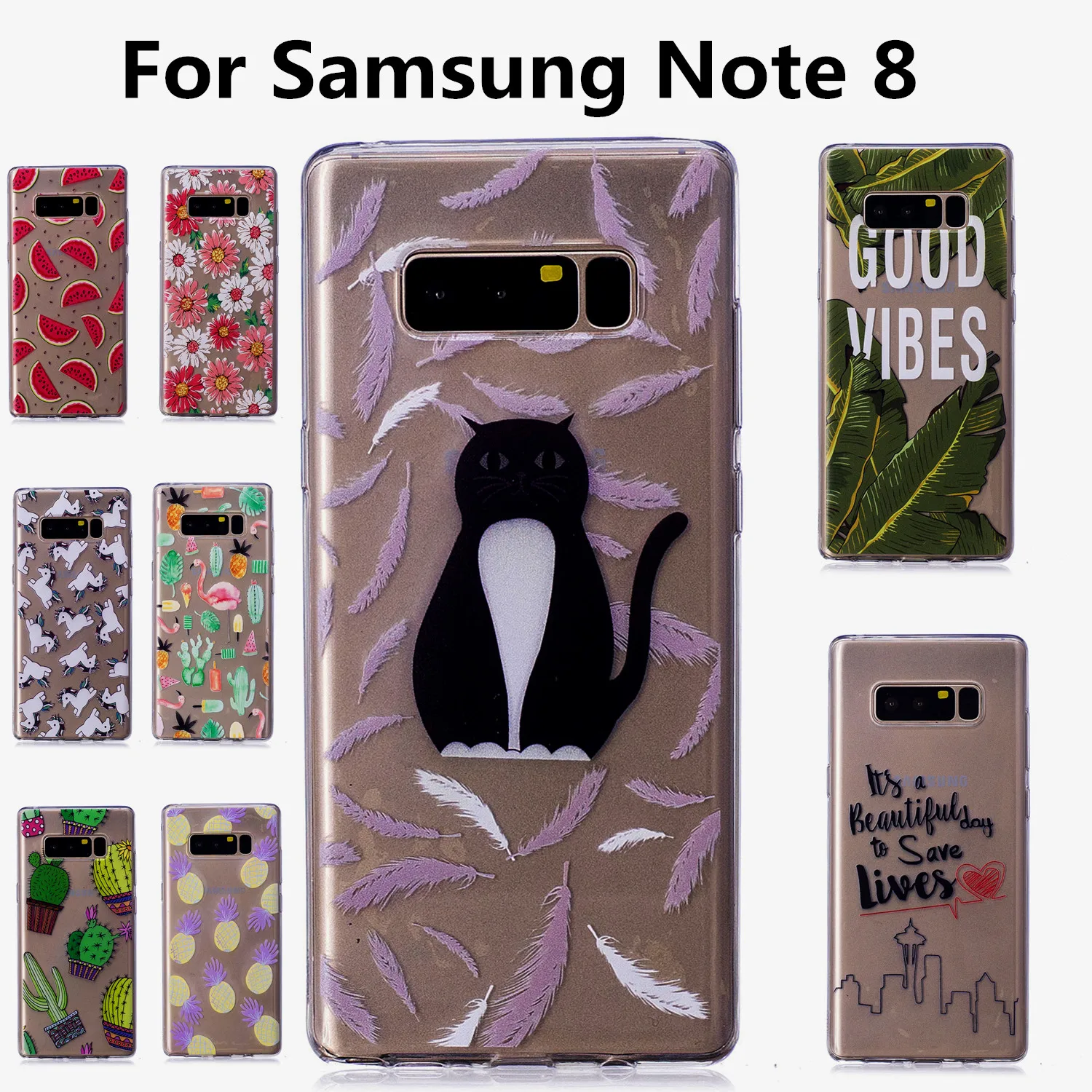 Новые животные Краски Чехлы для samsung Galaxy Note 8 мягкий чехол из ТПУ с принтом &quotдля