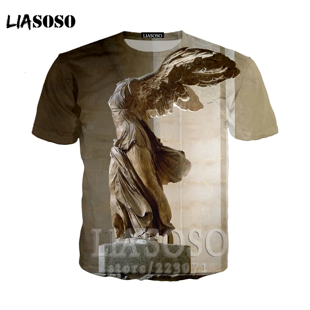 LIASOSO Давид микеланжело печатная статуя Забавный принт Harajuku футболка Socrates Plato