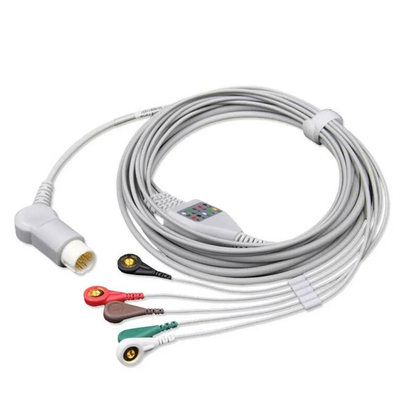 Совместимый с Philips/HP 12Pin MP20/30/VM6 монитор пациента ЭКГ кабель один шт. 5 выводов
