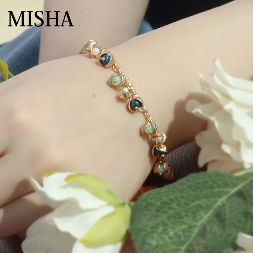MISHA модный браслет с натуральным жемчугом Ювелирные изделия для женщин браслеты