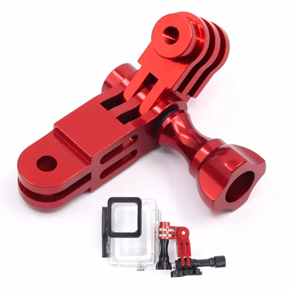 GloryStar CNC Алюминиевый Трехходовой поворотный кронштейн адаптер синий для GOPRO Hero 1 2 3 3+ 4 5 Session/Xiaomi Yi/SJ/GitUp Спортивная камера