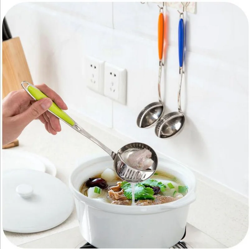 2018 длинная ручка Hot Pot дуршлаг суповая из нержавеющей стали ложка с фильтр совок