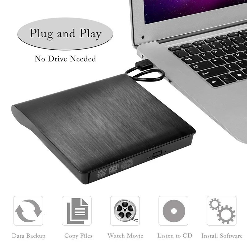 Внешний DVD диск Тонкий твердый пластиковый USB 3 0 Корпус для повторного писателя