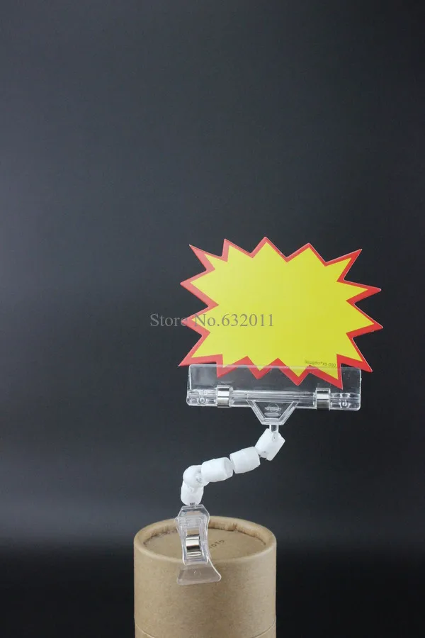 

POP sign clip price card advertising tag clip label holder adjustable clear plastic sign holder price talker memo photo clip