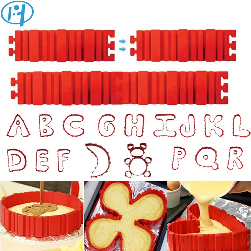 

4Pcs Magic Snake Silicone Cake Bake Mold DIY Shapes Bakeware Baking Mould