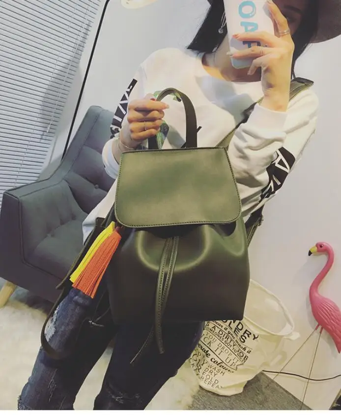 Рюкзаки женщин Кожа Кисточкой Колледж Ежедневно Рюкзак Школьные Сумки Для