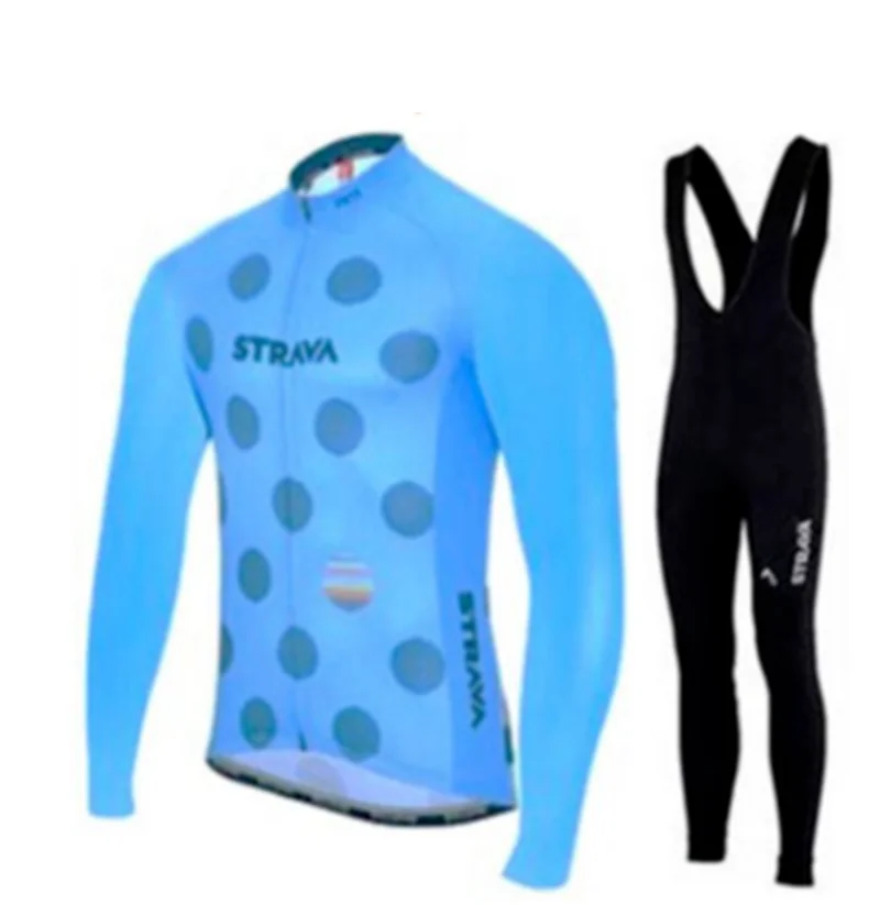 4 Strava велосипедные майки Ropa Maillot Ciclismo с длинным рукавом осень и зима Велоспорт Джерси одежда дышащий комбинезон комплект - Цвет: 4
