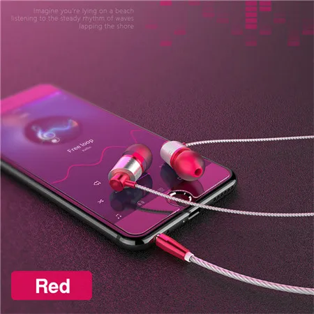 Red Басовые наушники 9D, наушники-вкладыши, металлическая проводная гарнитура, Hifi наушники для samsung, huawei, Xiaomi, телефон, наушники, fone de ouvido - Цвет: Red