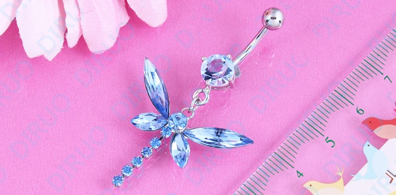 Модное кольцо с пуговицами для живота стрекоза модное ювелирное изделие тела