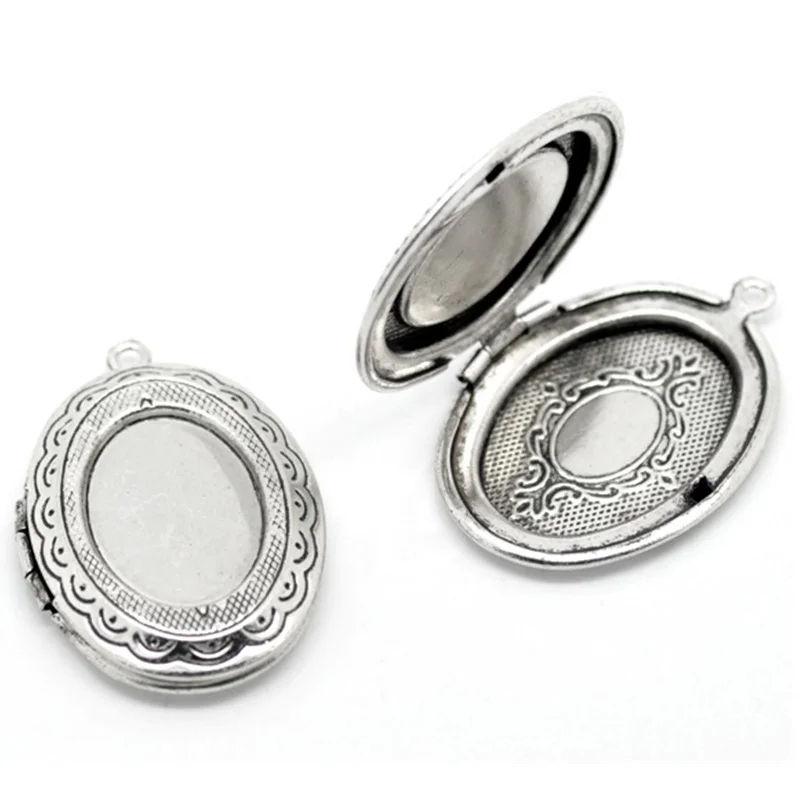 20 Шт. Овальный Цветочным Узором Фото Locket Подвески Кадров Breloque Ювелирных Изделий
