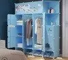 Многоцветный DIY простой шкаф современный экономичный сборочный бытовой имитация дерева подвесной шкаф для хранения пластиковых тканей большой шкаф - Цвет: Многоцветный