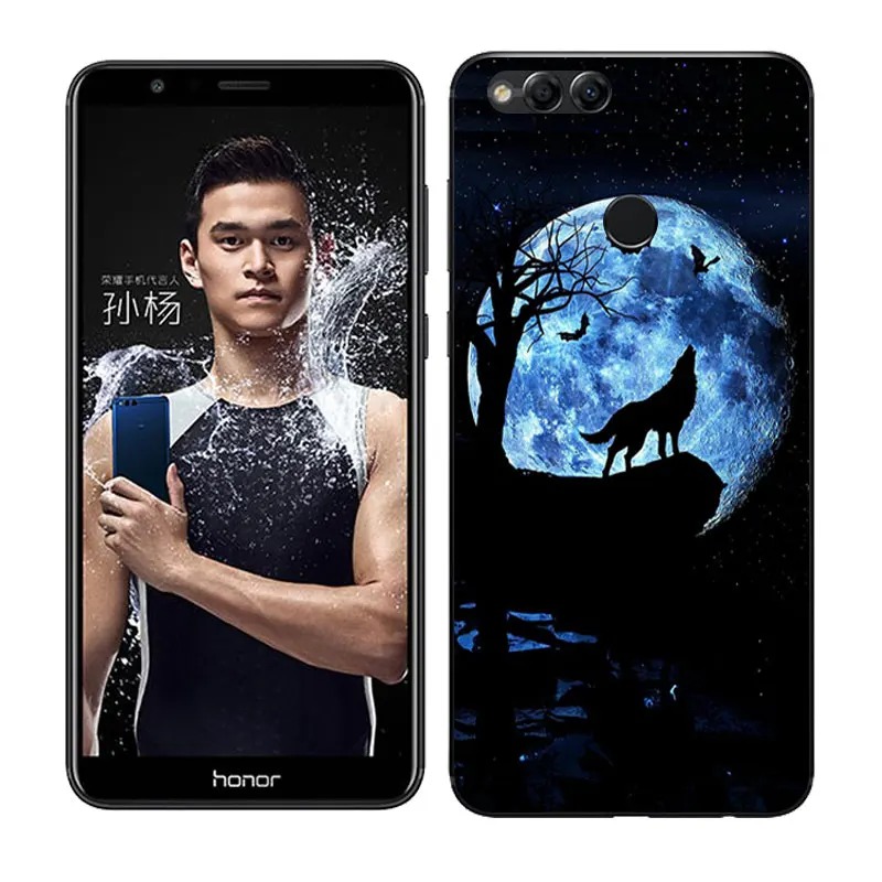 Силиконовый чехол для Huawei Honor 7X 5 93 дюйма с рисунком бобов прозрачный мягкий из ТПУ